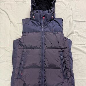 Tommy Hilfiger Puffer Vest w/ Hood Navy Blue Medium
